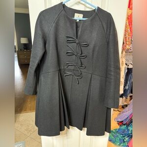 Tuckernuck Black A-Line Coat Dress with Bows